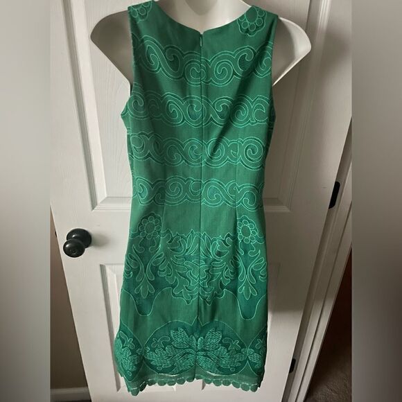 ELIZA J LACE A-LINE GREEN SHIFT DRESS - Picture 4 of 5